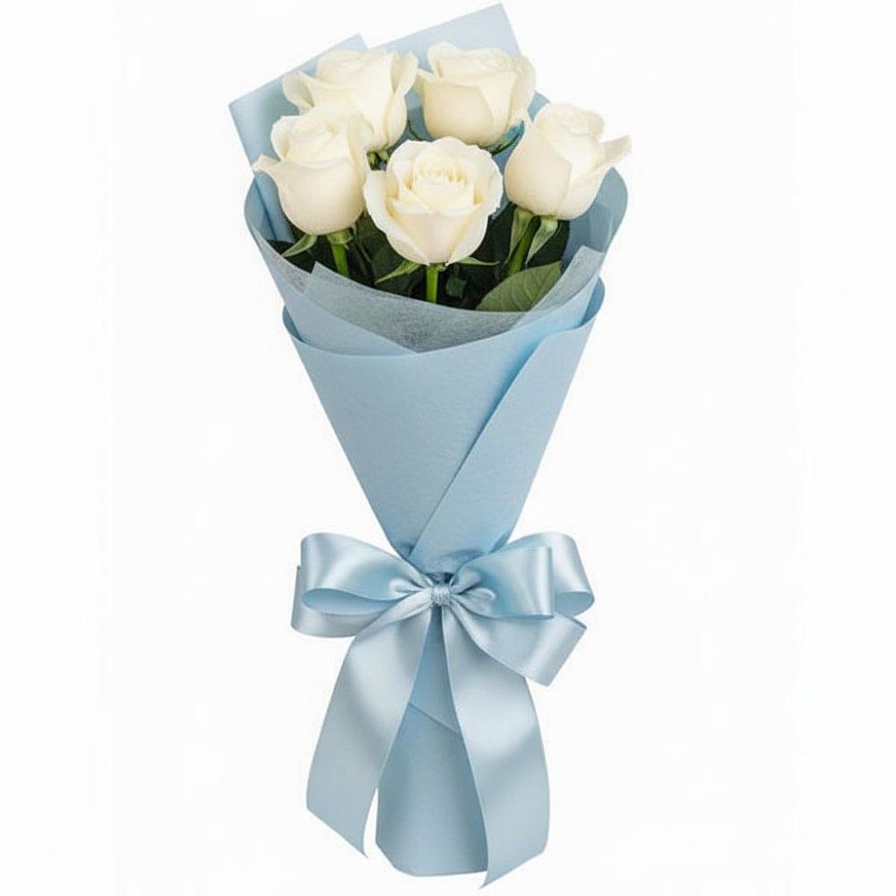 Букет 5 Белых роз Проуд в Сысерти