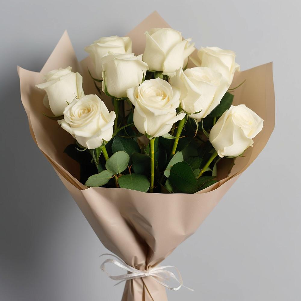 Букет 9 Белых роз Эдлесс Лав в Сысерти