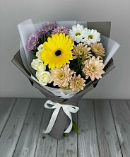 Букет цветов из:  Розы, Герберы и Хризантемы в Сысерти