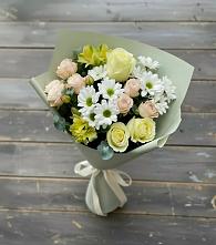 Букет цветов из:  Альстромерии, Розы и Хризантемы в Сысерти